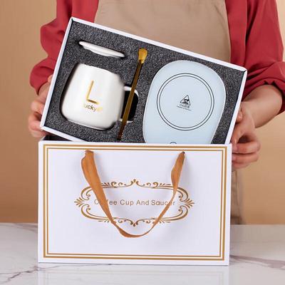 55°C Smart Heating Ceramic Mug Gift Set