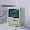 Computer-Inspired Retro MacLock Clock Calendar Adjustable Brightness Desk Clocks Temperature Wake-Up Tool