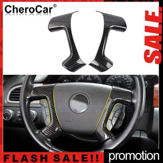 

Carbon Fiber Steering Wheel Decor ert Cover Trim Kit For Suburban Tahoe 07-13