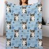 Love Corgi Black Tri Color 2 Throw Blanket Foldable Soft Warm Blanket for Outdoor Use