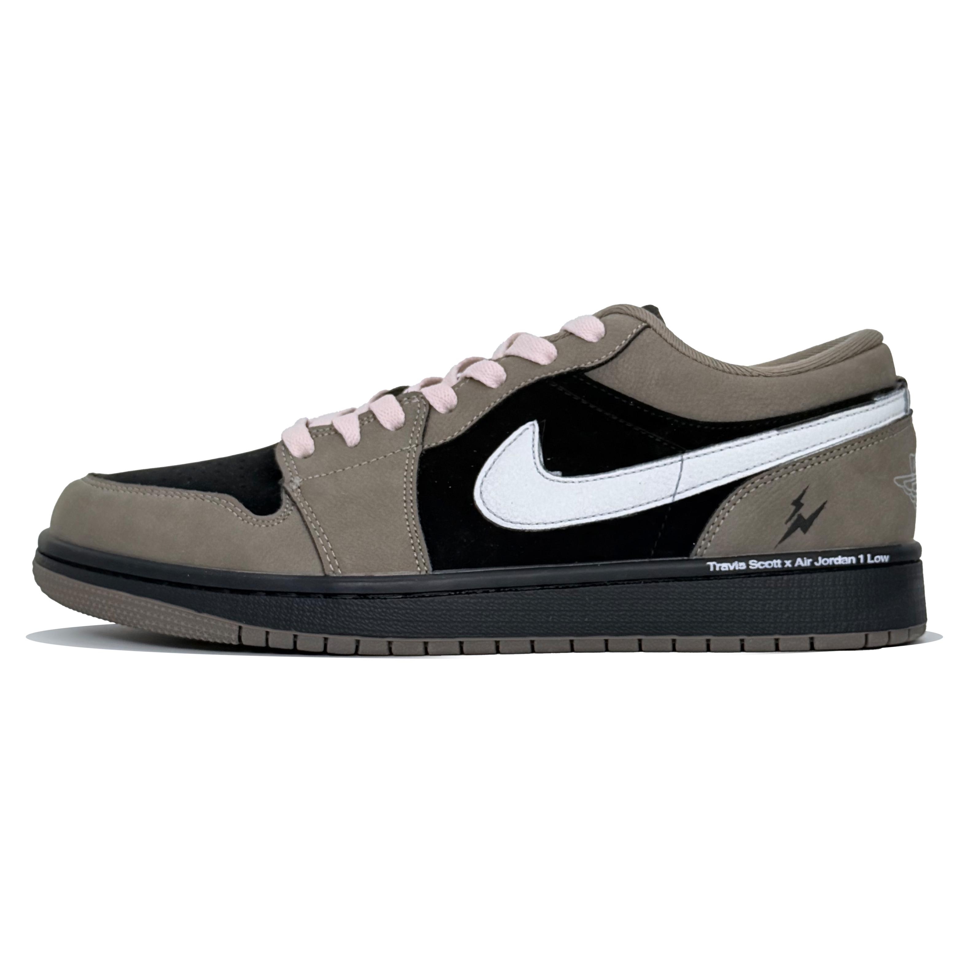 

Jordan Air Jordan 1 Leather Abrasion Resistant Low top Vintage Basketball Shoes Men s Brown Black White IB7109-005(Team1521-) 44.5