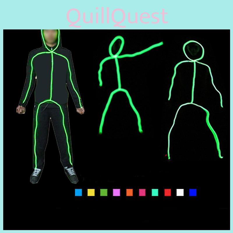Vibrant El Wire Costume Illuminated Strips For Adults And Kids Perfect For Halloween Parties