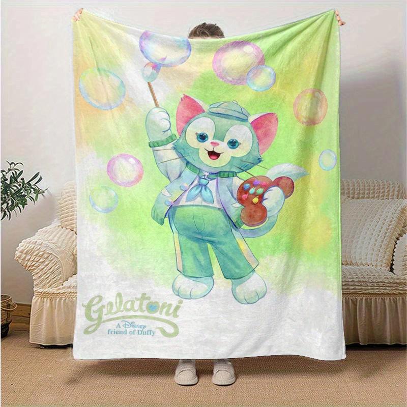 1pc, Gelatoni (1) Home Decor Flannel Blanket Perfect Gift for Bedroom, Living Room, Travel, Camping, Car