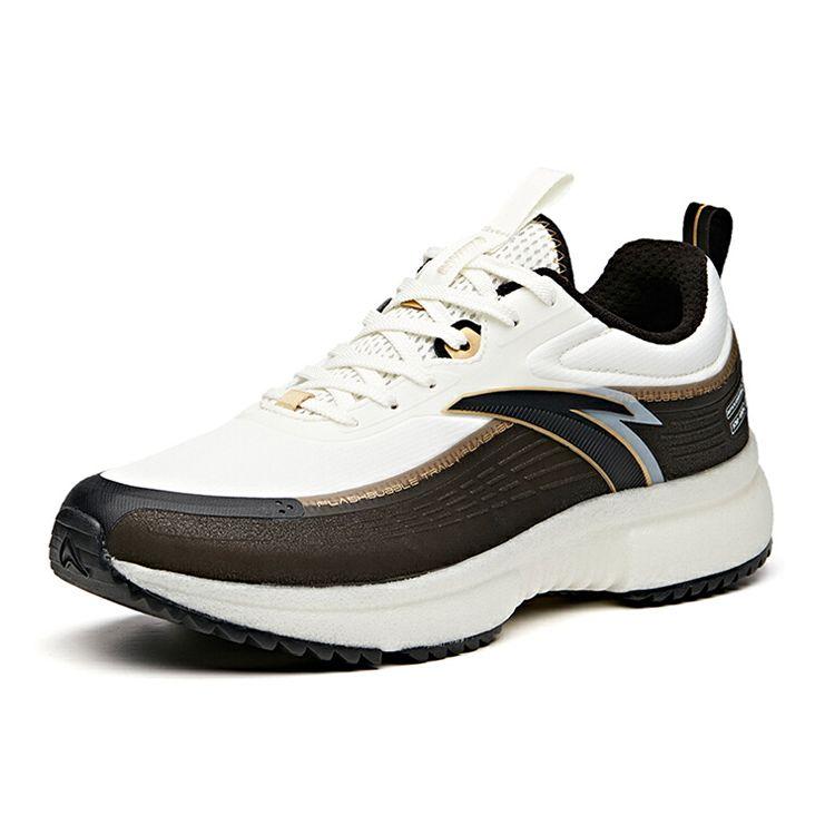 Anta Bubble Trail Running Shoes Low Top Men Running Shoes Black White 112045520-3