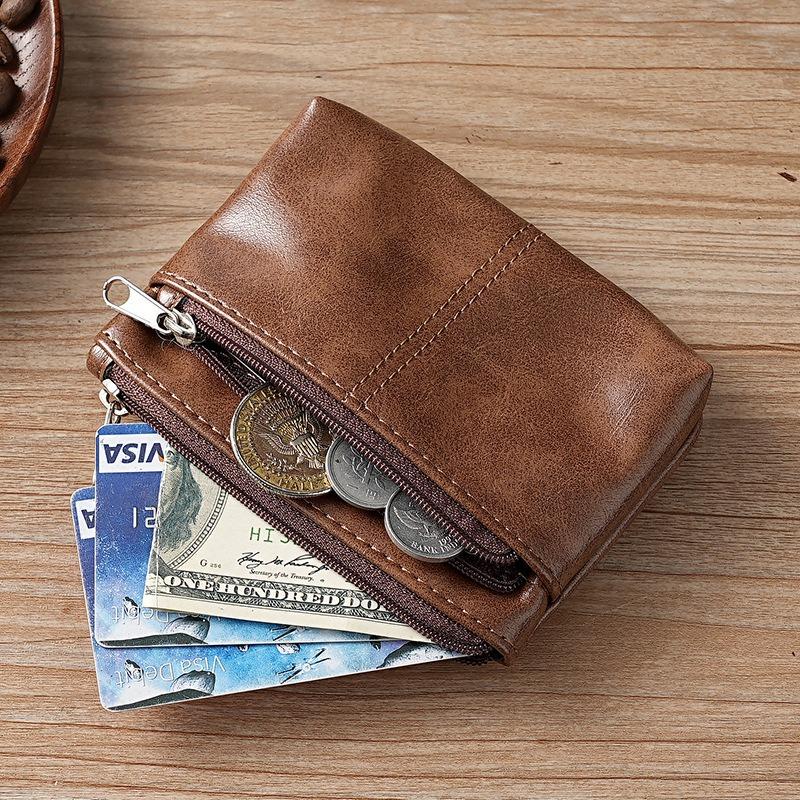 Women Men Coin Purse Zipper Small Bag Wallet Change Purses Zipper Money Bags Mini Wallets PU Leather Key Holder Credit Card Bag