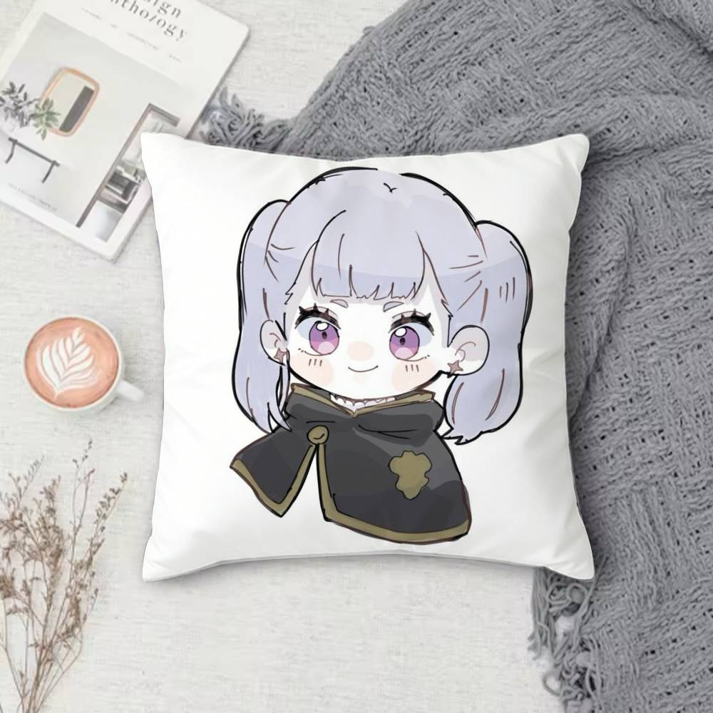 BBlack Clover Doublesided Printed Square Decorative Cushion Cover for Sofa Living Room Home Decor
