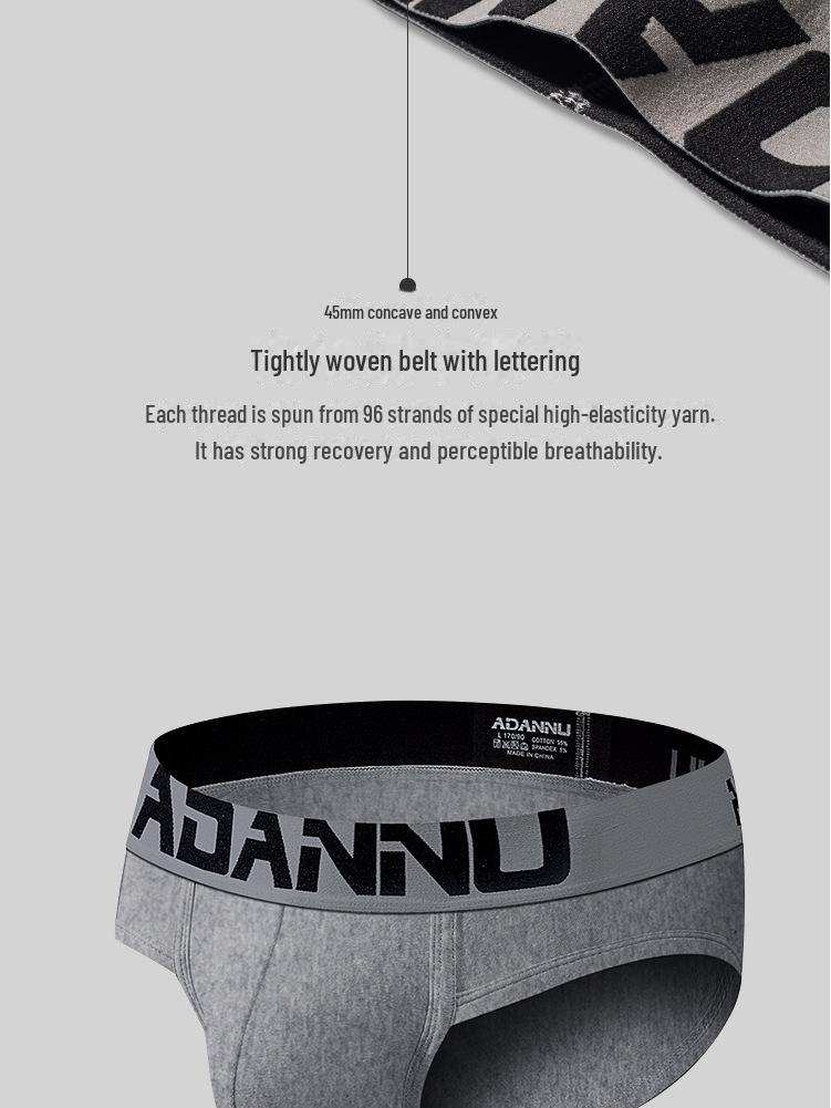 Trendy Herren-Slips aus Baumwolle mit niedriger Taille und atmungsaktivem U-Konvex-Beutel
