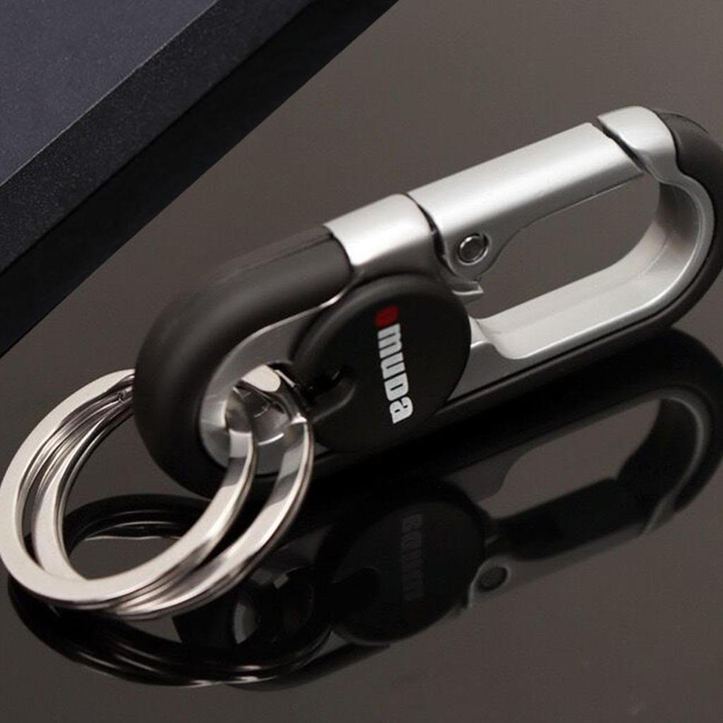 CARABINER KEYCHAIN - Double Ring Keyring Carabiner for Car Keys, Easy To Use for