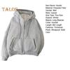 Fall Winter Men Coat Zip-up Long Sleeves Elastic Cuff Thick Plus Size Drawstring Plush Solid Color Loose Pockets Daily Sport Hoodie