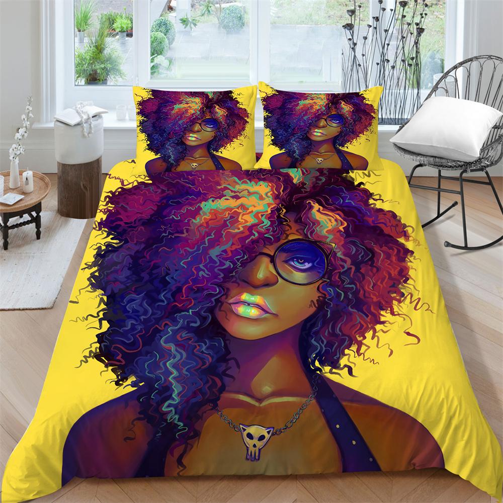 

Комплект постельного белья, дышащее постельное белье, домашний декор, 3D женский принт, пододеяльник, мягкие пододеяльники из полиэстера, студенческая кровать в общежитии EU Double 200x200cm