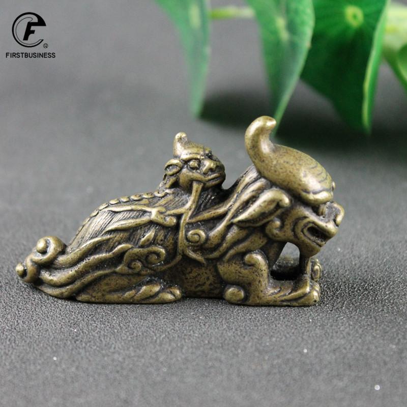 Bronze Brass Beast Affection PiXiu Ornament Decoration Lucky China Mythical Animal Figurines Miniatures Study Desk Decor Crarfts