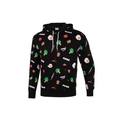 Puma Sport Cartoon Print Atmungsaktives Laufen Freizeit Pullover Sweatshirt Herren Oberteile Schwarz 533200-01