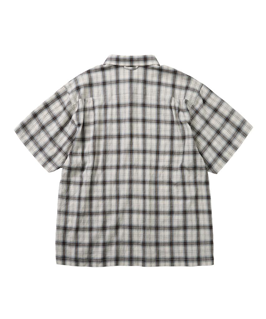 FOUNDPOCKET Bidi Plaid Pocket Ss Shirt Beige