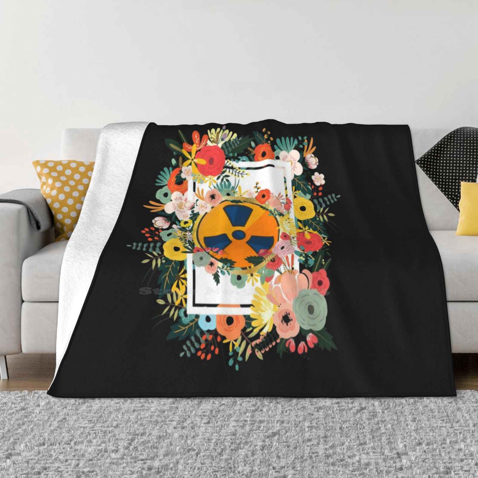 Floral Radiation Portrait All Sizes Soft Cover Blanket Home Decor Bedding Radiation Therapy Radiology Radiotherapy Therapeutic 30x40in