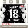 2D Flat 18th Birthday Backdrop Black White Balloon Photo Booth Banner