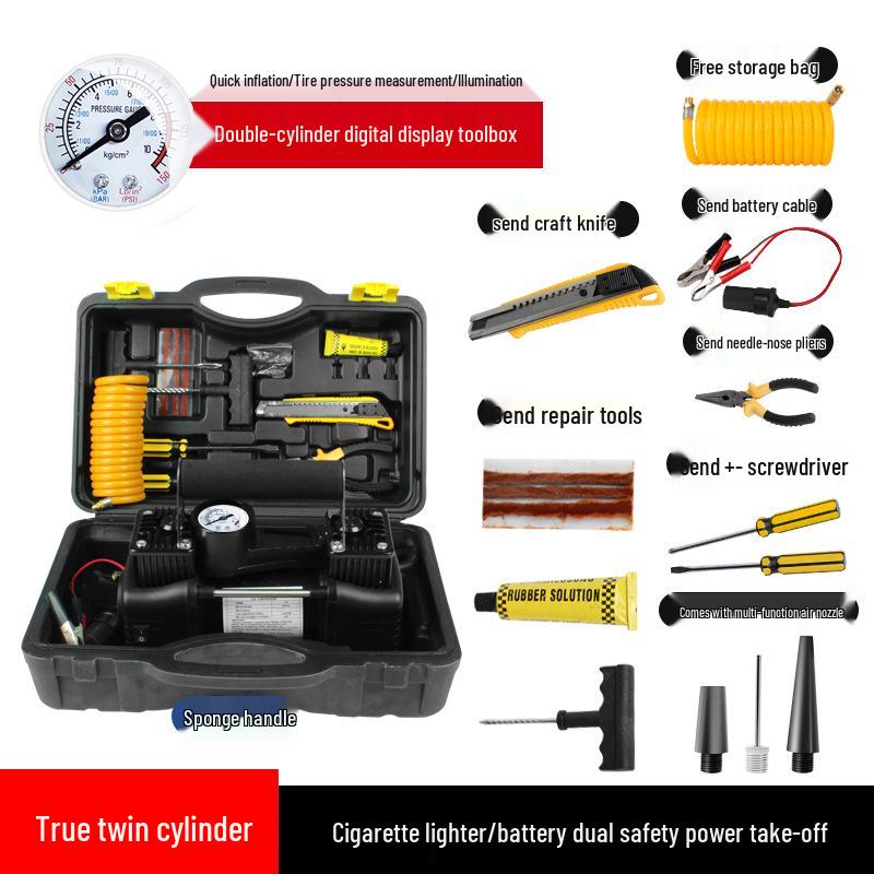 High-Power Dual Cylinder Portable Electric Car Tire Inflator