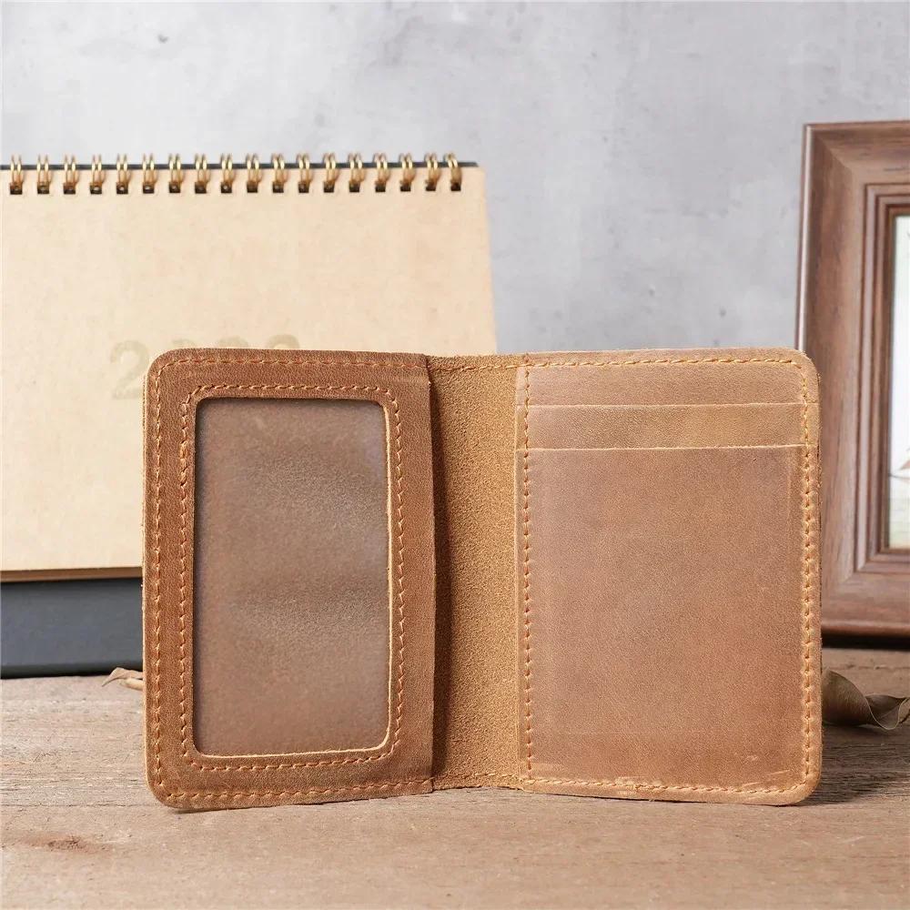 Handcraft Leather Credit Card Holder Vintage Small Wallet for Credit Cards Case and Driver License Vintage Gift for Men