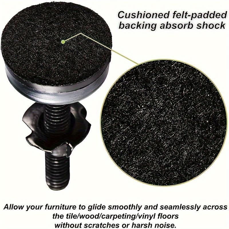 4pcs Adjustable Leveling Feet, Furniture Leveling Feet, Table Feet, Heavy Duty Leveling Feet for Cabinets, Sofas, T-Thread Nut Set, Large Base Black