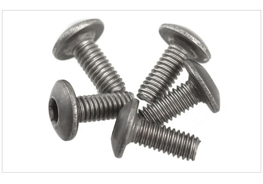 Parafuso de Máquina Hexagonal Anti-Corrosão Cabeça Semi-Redonda Titânio Puro TA1 - M2 M2.5 M3 M4 Liga de Titânio