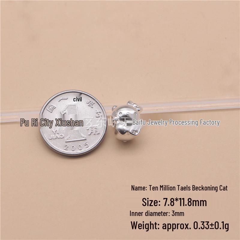 999 Sterling Silver DIY Sanrio Character Spacer Beads: KT Cat, Kuromi, My Melody, Strawberry Bear, StellaLou
