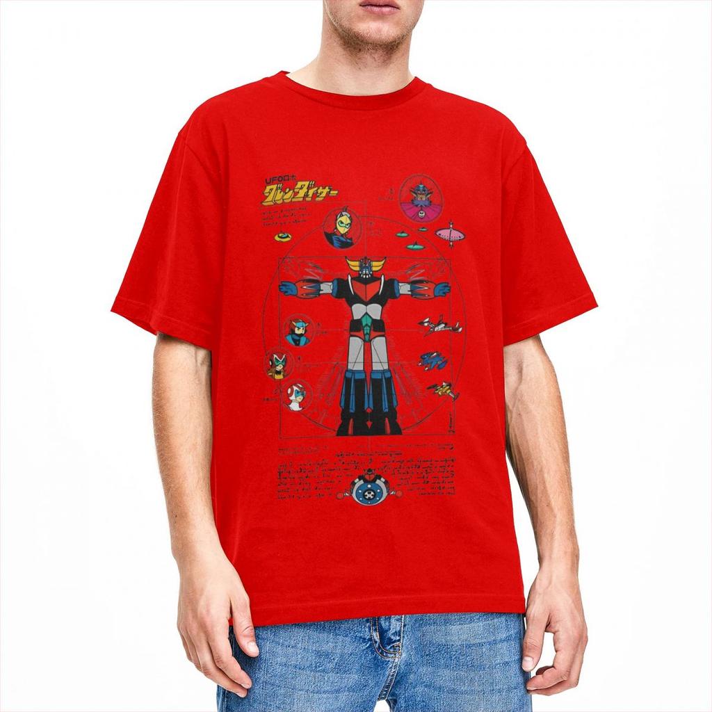 Grendizer DaVinci TShirt for Unisex WoUnisex Mazinger Z Anime Goldorak Casual 100 Cotton Tees T Shirts Graphic Printed Clothes