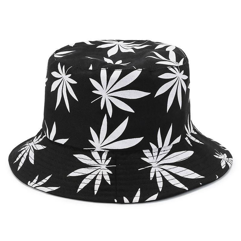 Stylish Reversible Fisherman Hat For Women With Leaf Print Summer Sun Protection