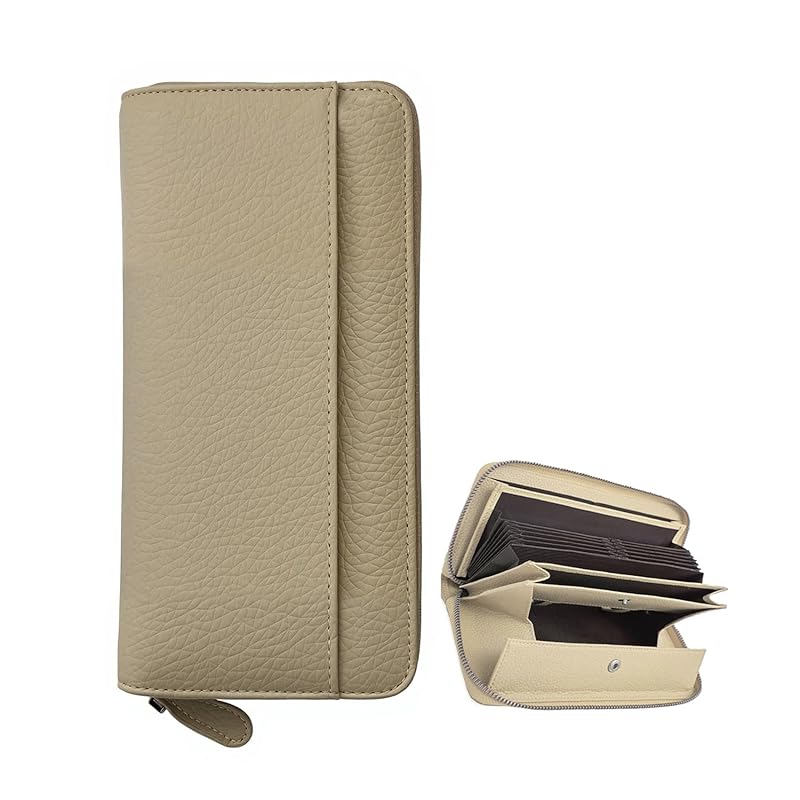 

[Peabownn] long wallet ladies wallet Popularity large capacity - women wallet genuine leather Automatically sort receipts and coins multifunctional