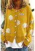 2024 Autumn/Winter Women's Knit Cardigan with Chrysanthemum Embroidery
