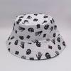 Skull trendy versatile sunshade sun hat summer double-sided pot hat printed bucket hat women