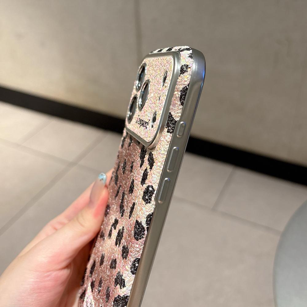 KEYSION Fashion Cute Leopard Print Phone Case for iPhone 14 15 16 17 Pro Max Rounded Edges Shockproof Cover for iPhone 15 16 17