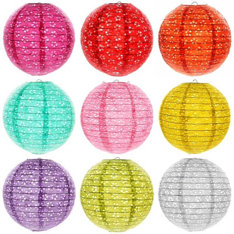 (8Inch) 20cm Chinese Hollow Paper Lantern Wedding Lanterns Paper Lampshade Holiday Party Supplies Children DIY Festival Lanterns
