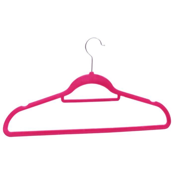 Cintres antidérapants - vidaXL - 100 pcs - Rose - Velours - Plastique ABC
