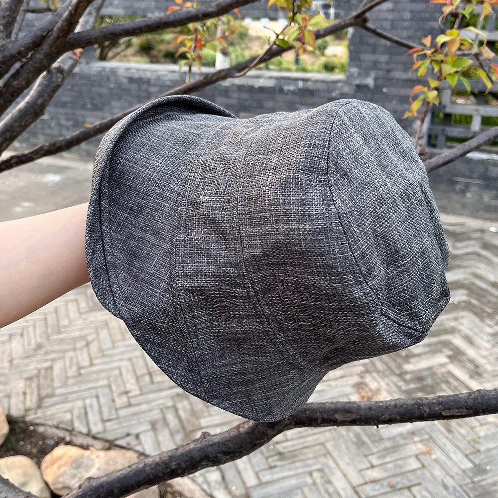 Quick-dry Flax Sun Hat Sunscreen Japanese Style Bucket Cap Fashion Roll Rim Fisherman Hat  Camping