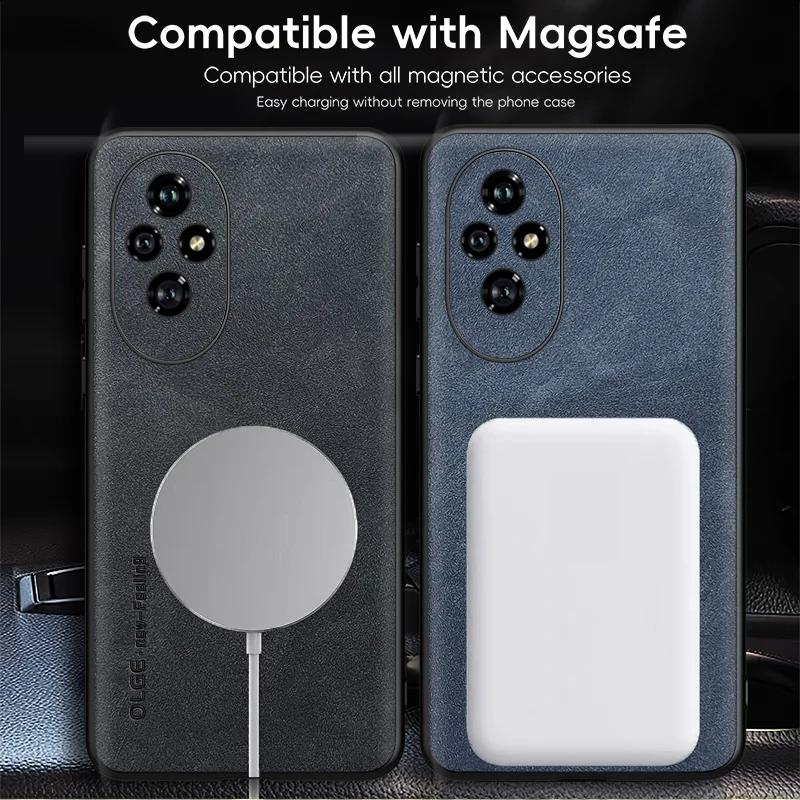 Magnetic Retro Leather Soft Case For Honor 200 Pro Honor200 Pro 5G Wireless Charging Phone Case Cover