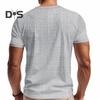 Sommer Herren T-Shirt Loose Fit American Style Kurzarm Geknöpftes Rundhalsoberteil Einfarbig Lässiges Alltagsoberteil