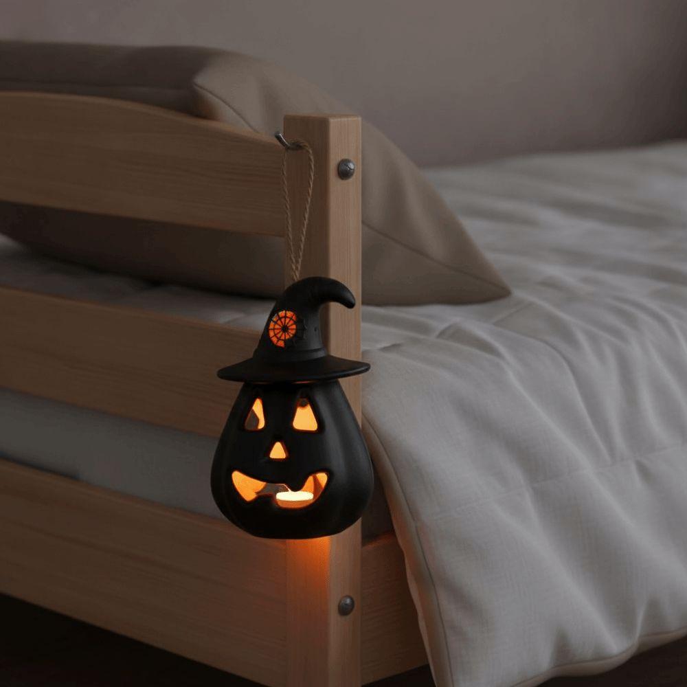 Pure Orange Halloween Pumpkin Lantern Cell Battery Operated Electronic Candle Lamp Kids Adults