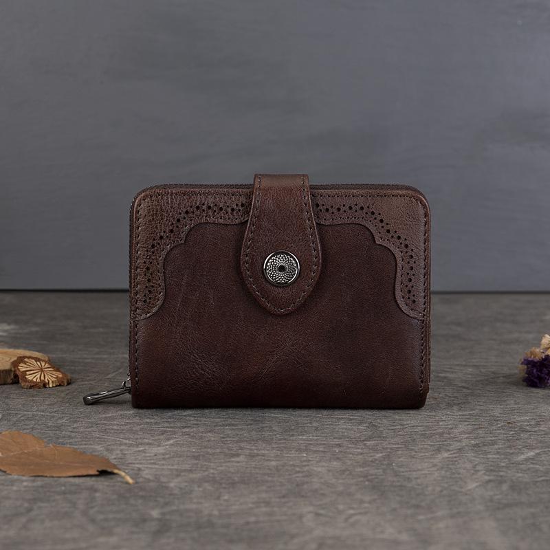 Women's Vintage Cowhide Wallet - Multi-functional Coin & Card Holder