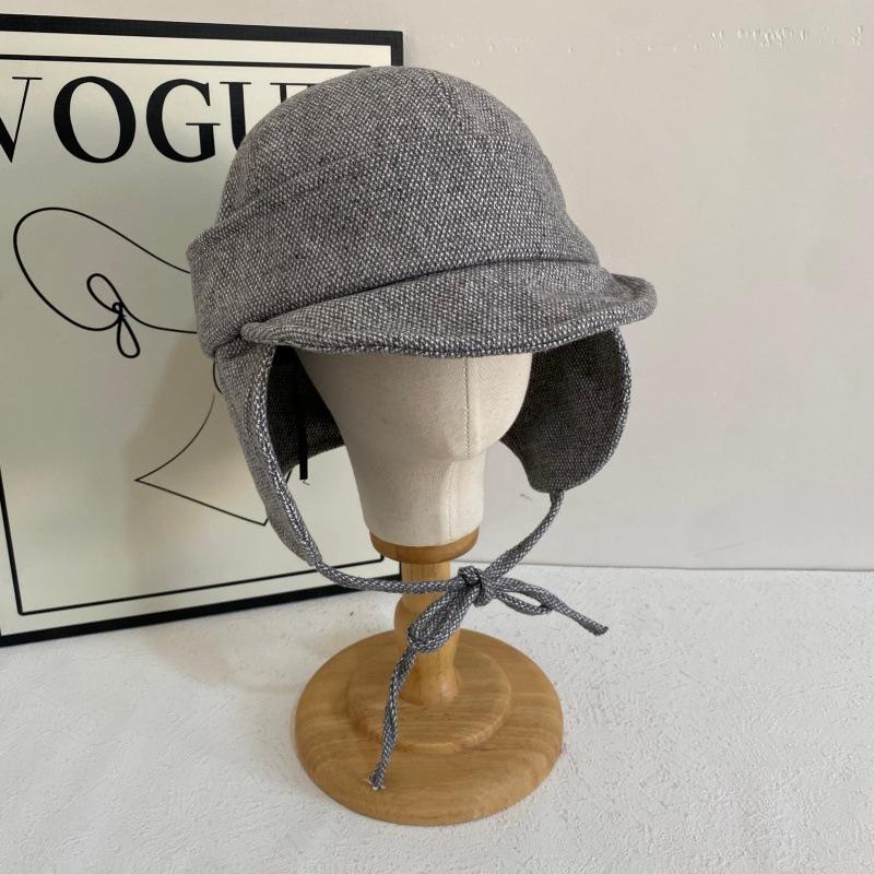 

JYL TS DIY Gingham Trapper Hat Unisex Autumn Winter Ear Protection Hat 1222Mao12906 небесні синього кольору