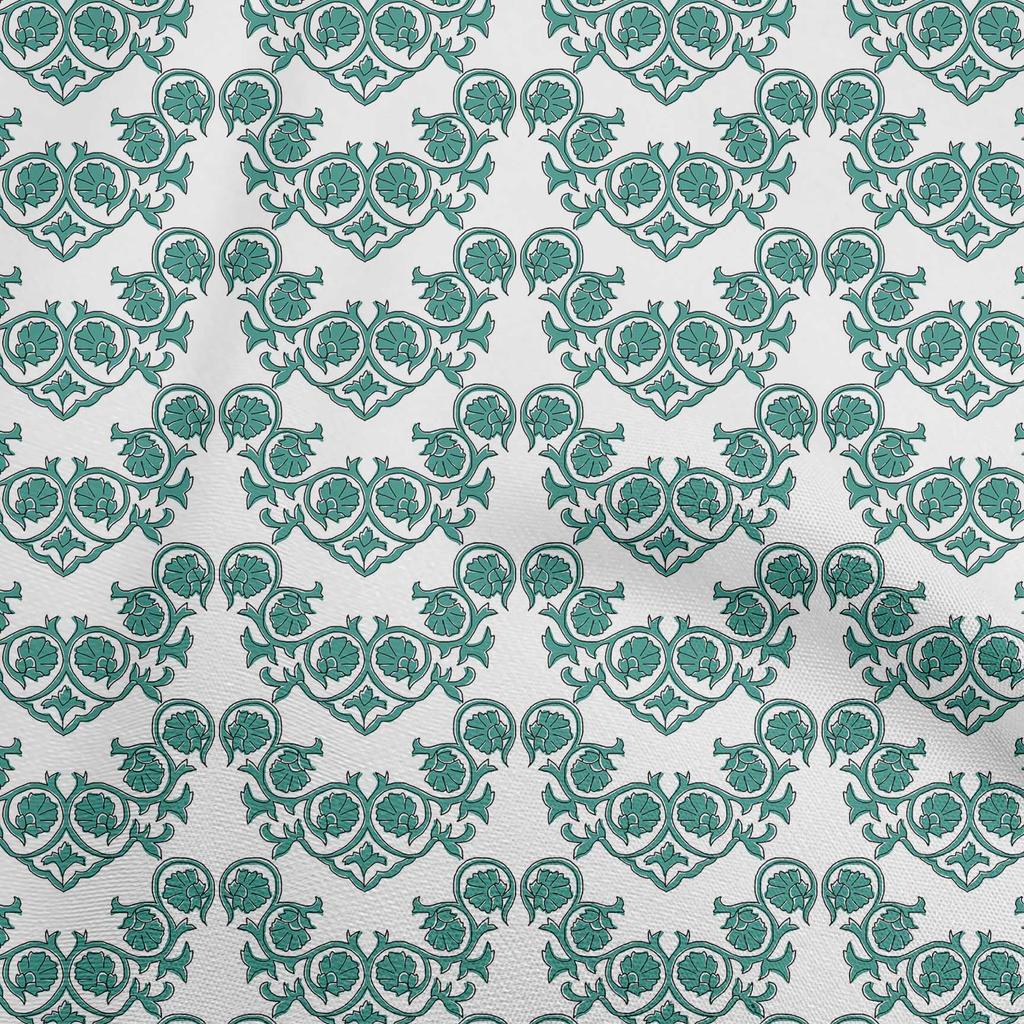oneOone Cotton Cambric Forest Green Fabric Block Sewing Material Print Fabric By The Yard 42 Inch