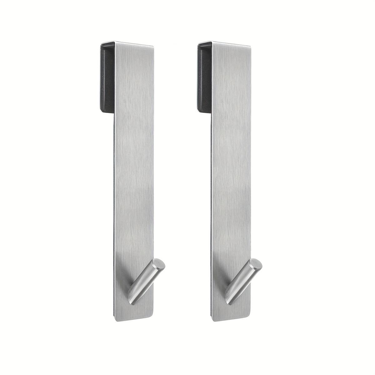 2pcs Stainless Steel Over Glass Door Shower Door Back Shower S-Shape Towel Hooks Bathroom Bathrobe Hanger Holder Rack