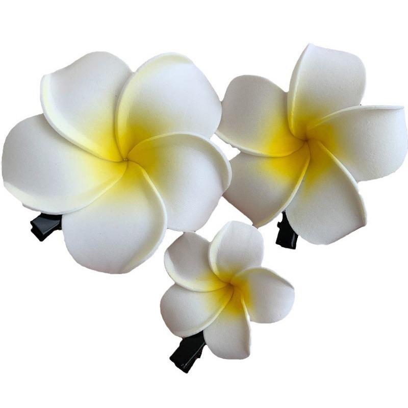 1PC/2PCS/3PCS Hawaiian Plumeria Flower Hair Clips Women Artificial Hairpins Wedding Boho Beach Hair Accessories Gift