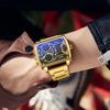 Neue Herrenuhr Mode Quadratisch Großes Zifferblatt Einzigartiges Muster Sportlich Multifunktional Studenten Elektronische Uhr Wasserdichte Uhr