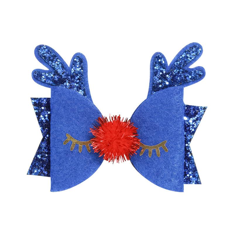 

Christmas 2025 Sequin Deer Snowball Hair Clip Girls Butterfly Knot Hairclip Pink Purple Glitter Hairwear Xmas Gifts For Girls