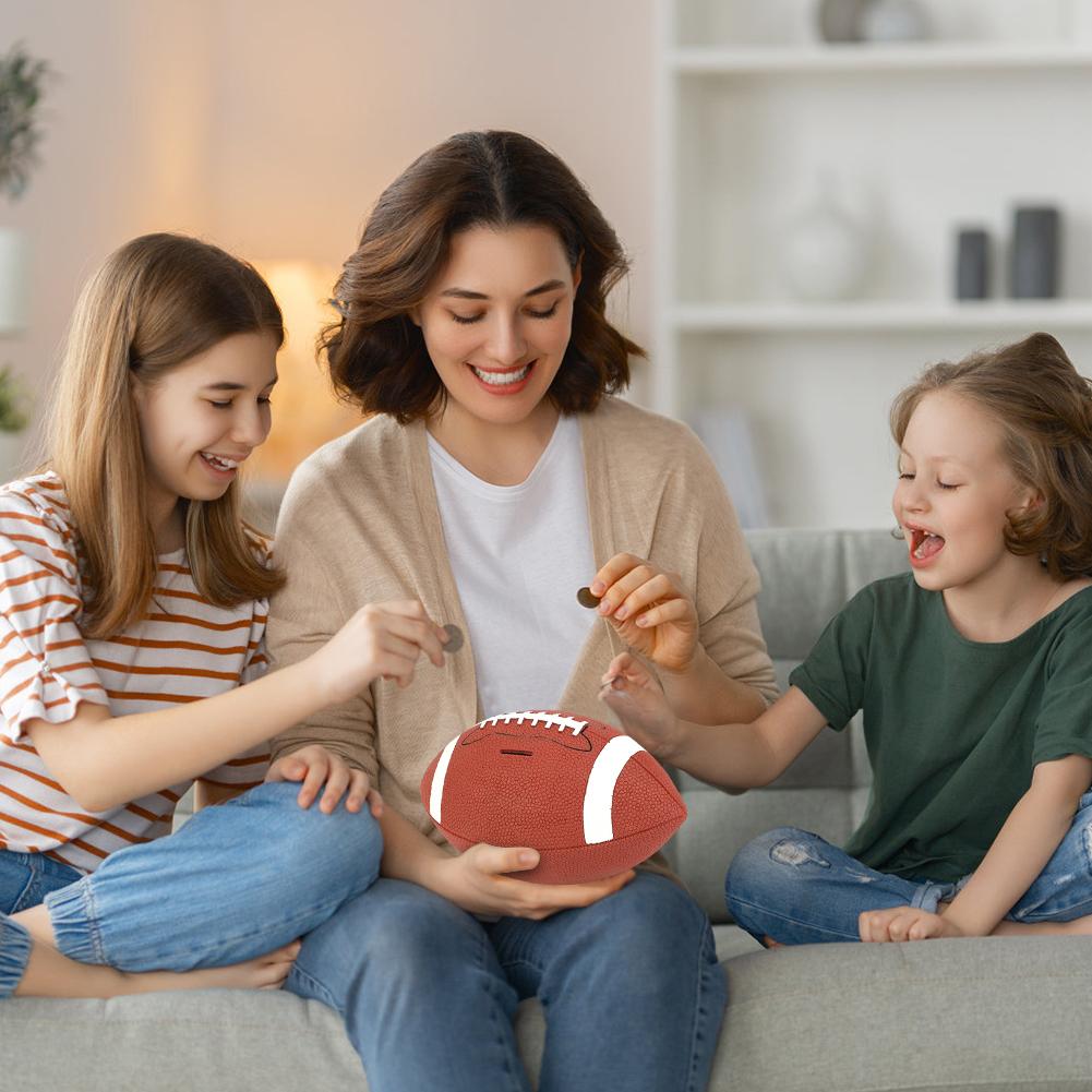 Fußball Sparschwein Fußball Münzbank Unzerbrechliche Plastik Geldbox Rugby Spardose für Sportfans