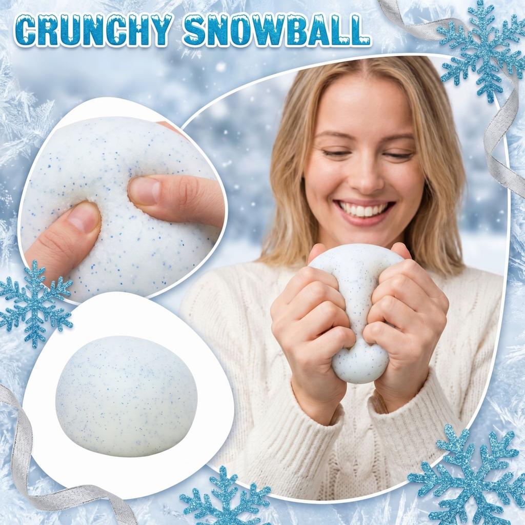 Crunchy Snow Ball Sensory Stress Relief Toy for Squeezing and Fidgeting with Textured Surface and Soft Material for Office or Home Use