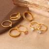 Simple wind sugar cube multi-layer diamond-encrusted zircon open ring women's stainless steel light luxury unique adjustable ring