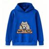 Kids Boys Girls Hooded Pullover Sweatshirt Cute Cartoon Cat Sushi Pattern Casual Soft Pullover Top for Daily Wear Gift for Sushi Lovers