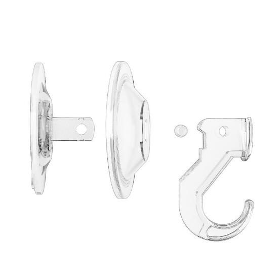 1 Set Wall Hook Traceless Wall Mounted Acrylic Washing Cloth Door Hanger for Bedroom