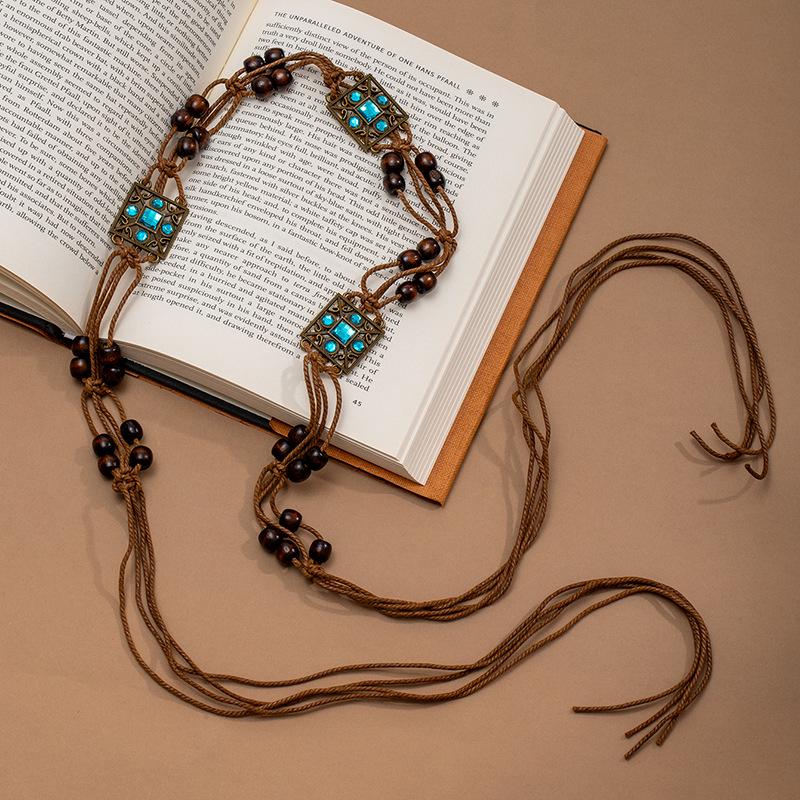 Bohemian Tassel Woven Belt - Women's Casual Exotic Korean Style Waist Ornament