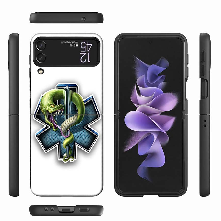 EMT EMS Medical Rescue Phone Case For Samsung Z Flip 6 7 5G Z Flip 5 Galaxy Z Flip 3 4 5G ZFlip Shockproof Hard Cover TPU PC Coq